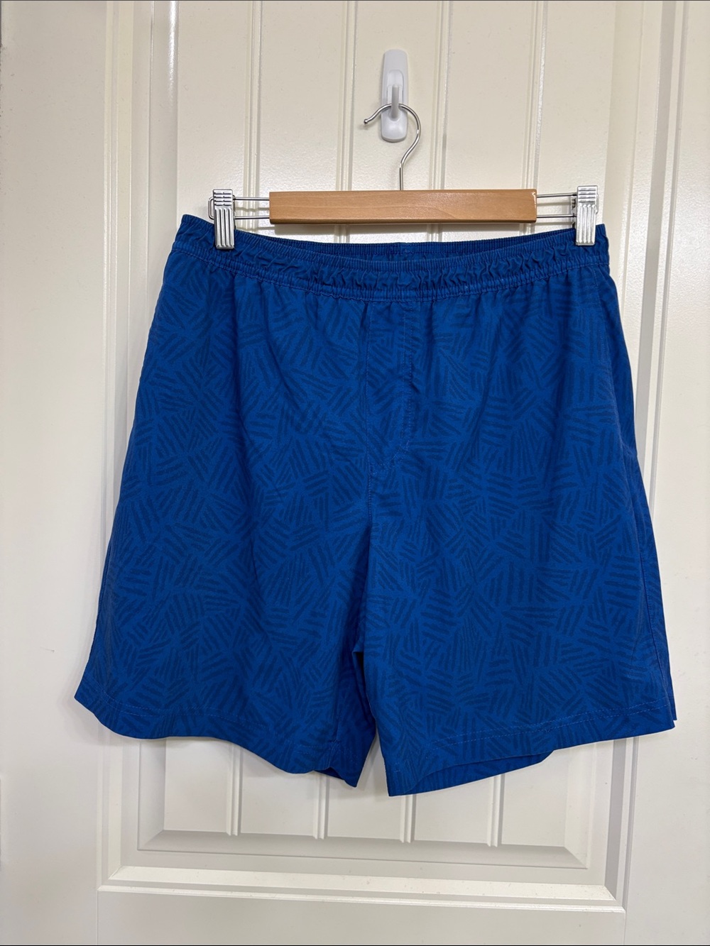 chubbies Royal Blue Geometric Swim Trunks